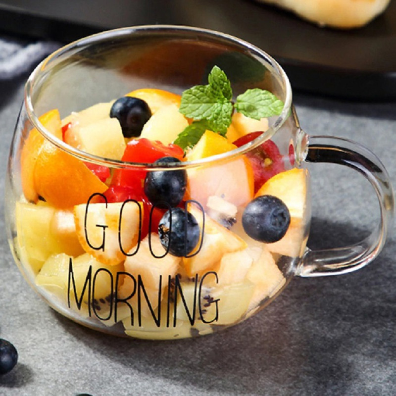 تصویر  لیوان طرح Good Morning مدل تپل