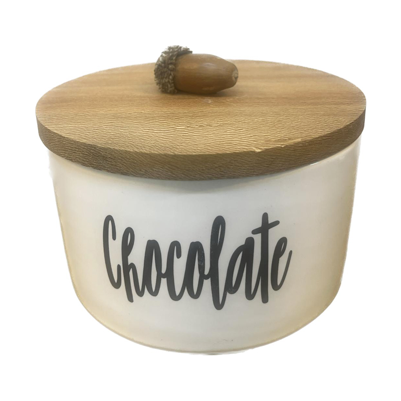 بانکه سرامیکی درب چوبی مدل Chocolate